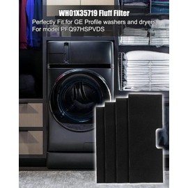 WH01X35719 Dryer Lint Filter, Filter Foam Pad Fit for GE Profile PFQ97HSPVDS Washer Dryer Combo, Hand Washable and Reusable Lint Filter Foam, Filter Cotton, 4 Pack