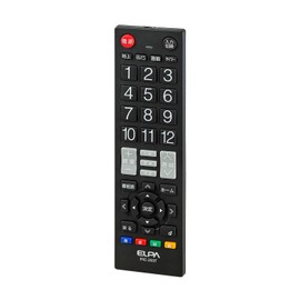 Elpa IRC-203T (BK) TV Remote Control, Compatible with Major Domestic Manufacturers, Black/TV Remote Control, Universal / Off Timer