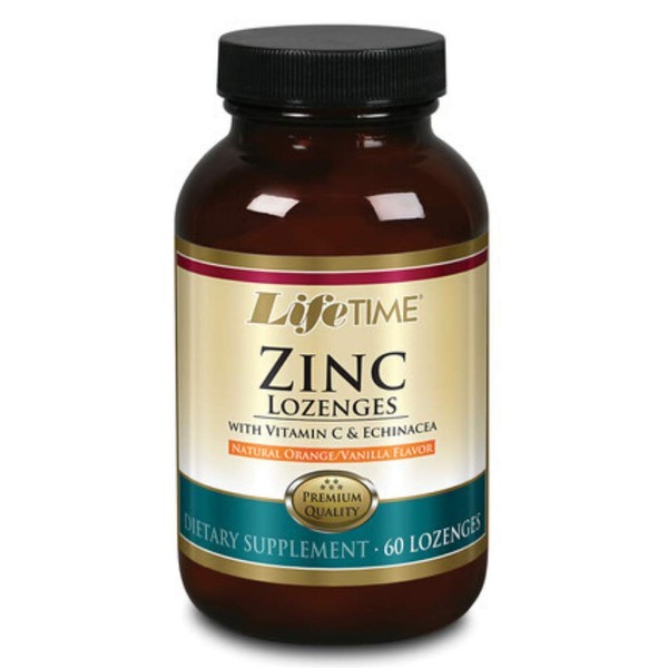 LIFETIME Zinc Lozenge w/VIT C & Echinacea, Lozenge, Orange (Btl-Glass) | 60ct