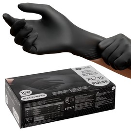 B-well Pulse 100 x Box Nitrile Gloves, Disposable Gloves, Examination Gloves, Nitrile Gloves, Powder-Free, Latex-Free, Non-Sterile, Latex-Free, Disposable Gloves (L, Pack of 100)