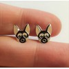 German Shepherd Dog Earrings .925 Sterling Silver