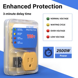 [ETL Listed] BSEED Surge Protector, Outlet Voltage Protector for Home Appliances, Power Surge Protector Suit for Refrigerator, Computer and Freezer, Adjustable Voltage Regulator, 120V, 1800W, 1 Pack