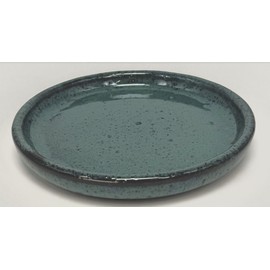 2 Pack Dark Green Ceramic 8 Inch Round Saucer, Plant Tray for Indoor Pots, Flower Plant Saucers, Dishes for Plants, Deep Plant Water Tray, Bird Bath Bowl, Holding Water Drips & Soil, Drainage Tray