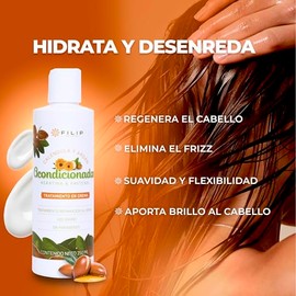Acondicionador Natural de Caléndula y Argán | Nutre, Suaviza y Repara Cabello Seco o Maltratado | Sin Parabenos | 250 ml
