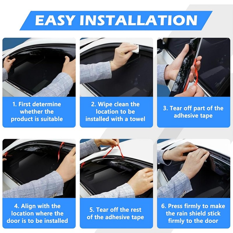 Side Window Deflector Visors Compatible with Land Rover Defender 90