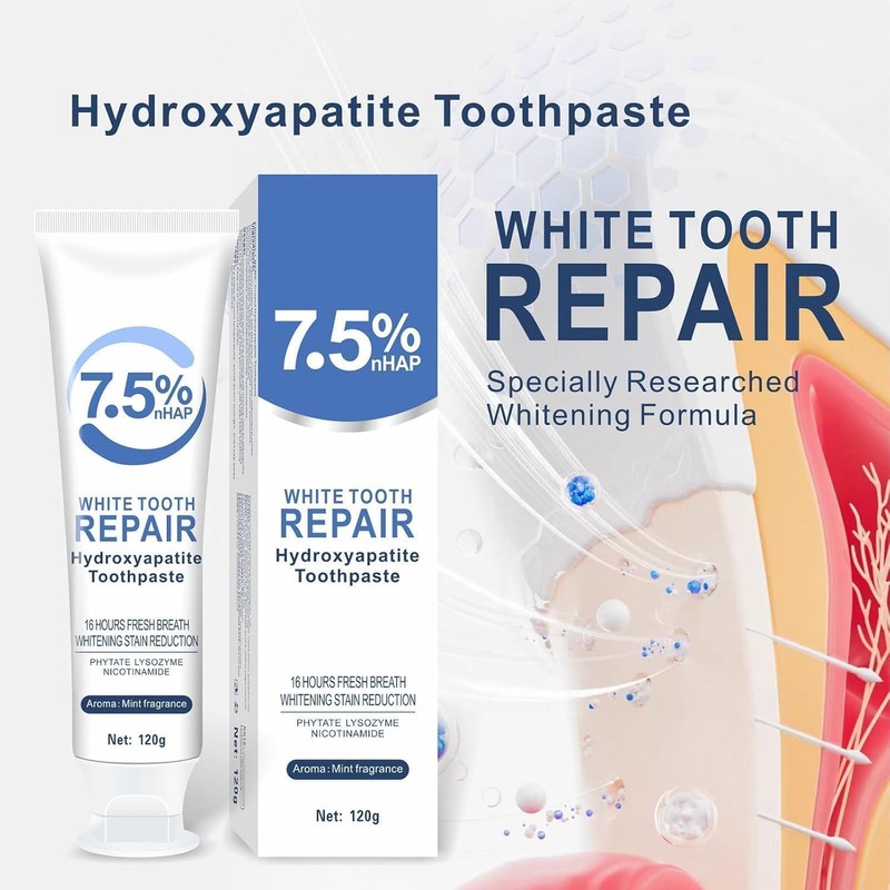 7.5% Hydroxyapatite Toothpastes for Enamel Protection & Tooth Strengthening, 7.5%