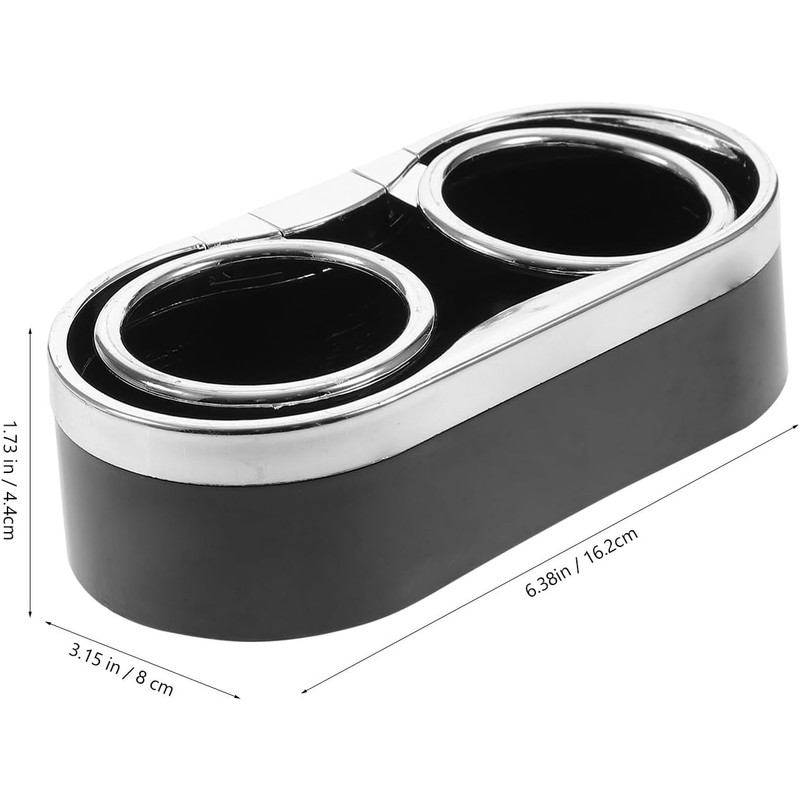 Beavorty Portavasos Doble para Coche, Plástico Negro, Antideslizante