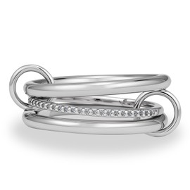 Ceniaioe Gold Rings for Women Fidget Ring Silver Oura Rings for Women Anxiety Ring Stackable Thumb Cubic Zirconia Rings（Silver）9