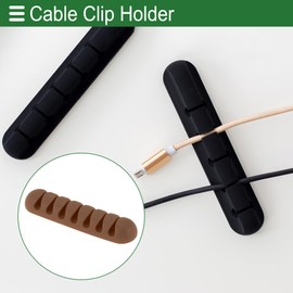 Motoforti Universal Cable Holder Clip Cable Clip Cord Management Organizer, 82x20x12.8mm, Durable, TPR, Coffee for Car Dashboard TV PC Laptop Office Desk