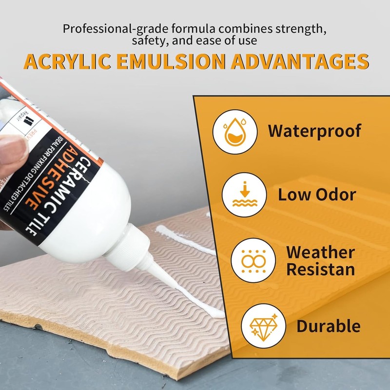 Heavy Duty Tile Adhesive & Repair Glue (10.5oz) – Strong