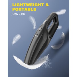 TANYO Handheld Car Vacuum Cordless, Portable Vacuum Cleaner with High Power Suction, Rechargeable Hand Held Vacuum, Mini Handheld for Car Home Office, Pet Hair, Black
