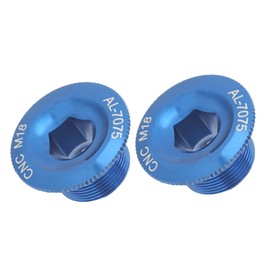 Keenso Bike Crank Bolt, 2 Pcs Aluminum Alloy Mountain Bike Crank Bolt 18mm Bicycle Crank Arm Fixing Bolts Crank Cover Screw Cap for Prowheel Hollow Integrated Crankset(Blue) ride other riding other