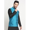 KRAFT INDIA - chamarra Nehru de seda con lunares, Azul,