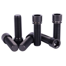 UHDFBDHF 6Pcs Titanium M8 x 25mm Ti Bolt with Washer for Bicycle Stem (Black)