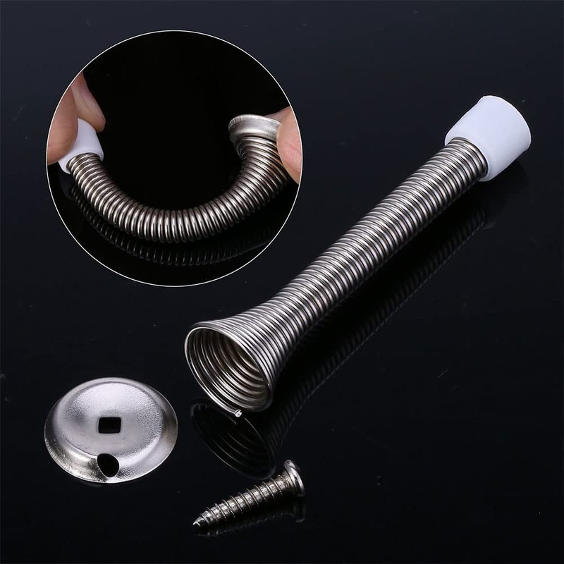 3 Pack Door Stops, Bendable Spring Steel Door Stoppers Wall