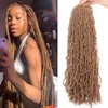 Mscat 24 Inch Nu Faux Locs Crochet Hair 7 Packs Pre looped Brown Gypsy Locs Crochet Hair Synthetic Goddess Faux Locs Braids Hair Extensions 27#