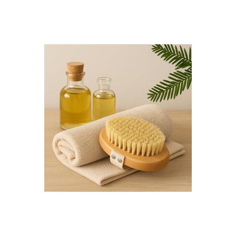 Cepillo Corporal Exfoliante 100% Natural con Mango de Bambú -