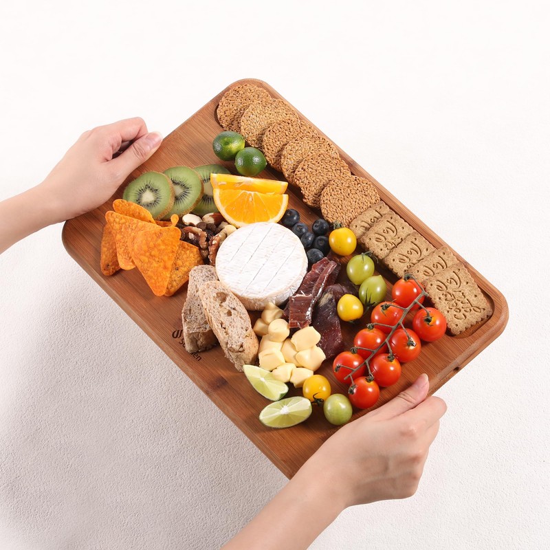 2 Packs Wood Cutting Board, Carbonized Bamboo Cutting Boards Set