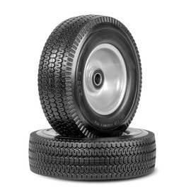 Parts-Diyer 8-Inch Solid Tire Replacement, 2.50-4" Flat Free Tire and Wheel for Generator,Gorilla Carts, Yard Tractors, Wagons Replacement Tires with 5/8" Bearings 2.2" Offset Hub 2 Pack