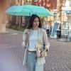 PERLETTI Slim Pocket Umbrella for Women Men - Compact Umbrella