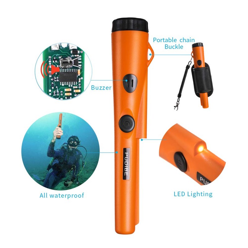 Pinpoint Metal Detector Pinpointer - Fully Waterproof with Orange Color