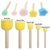 Zalizr 10 Piece Sponge Brush Set, Reusable Wooden Handle Foam