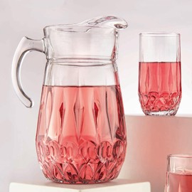 FIORA Glass Entertaining Set 6 Glasses and Pitcher