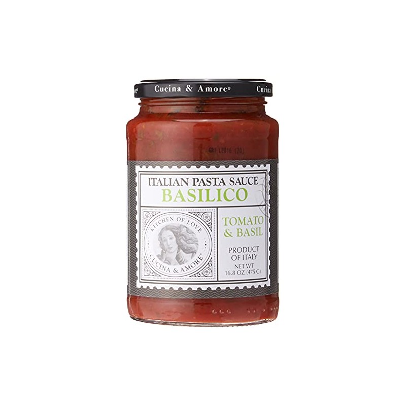 Cucina & Amore Italian Pasta Sauce Basilico Tomato, Basil &