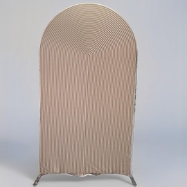 HUAYI Light Tan Ripples Pattern Arch Backdrop Cover for Birthday Party Wedding Baby Shower Decorations Chiara Backdrops Arched Wall Frame Stands Covers Props GP-454 2.5ft * 6ft