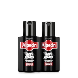 Alpecin Grey Attack Caffeine & Colour Shampoo – 2 x 200 ml – Gradually Darker and Stronger Hair – Controlled and Natural Colour Result – Against Hair Loss