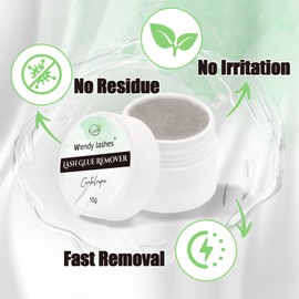 Wendy Lash Remover for Eyelash Extensions: Effectively Cluster Glue Remover Cream, Grey Cantaloupe