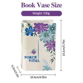 Small Decorative Books Flower Vase Bookshelf Decor Small Vase Unique Modern Book Vase for Flowers for Room Decor Aesthetic Bedroom Studio Office Book Lovers