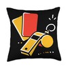 Funny Referee Red Yellow Cards Whistle Throw Pillow