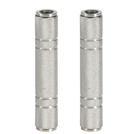 Greluma 2 x 6.35 mm TRS/TS Female to Female Coupling, 1/4 Inch TRS Stereo and TS Mono Jack Adapter Connector, 6.35 mm Extension Gender Changer Converter for Amplifier Speaker Guitar Sound