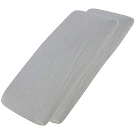 Cot Fitted Sheet 100% Cotton 120x60cm - Pack Of 2 - Light Grey