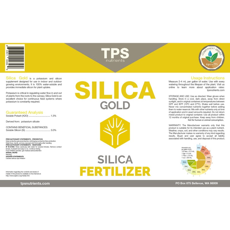 TPS NUTRIENTS Silica Gold Plant Strength Nutrient and Supplement with