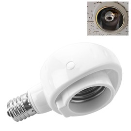 Abishion-E17 to E26 LED Bulb Only - Base Converter Adapter - Socket is Adjustable Direction for Convenience- White 1 Pack