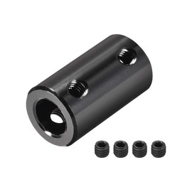 sourcing map 5mm to 8mm Bore Rigid Coupling Set Screw L25XD14 Aluminum Alloy,Shaft Coupler Connector,Motor Accessories,Black