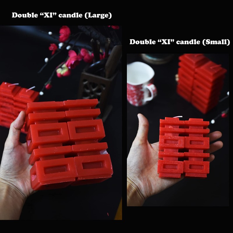 ZINGZIHOME Chinese Wedding Candles Red Traditional Double Happiness Candle 1