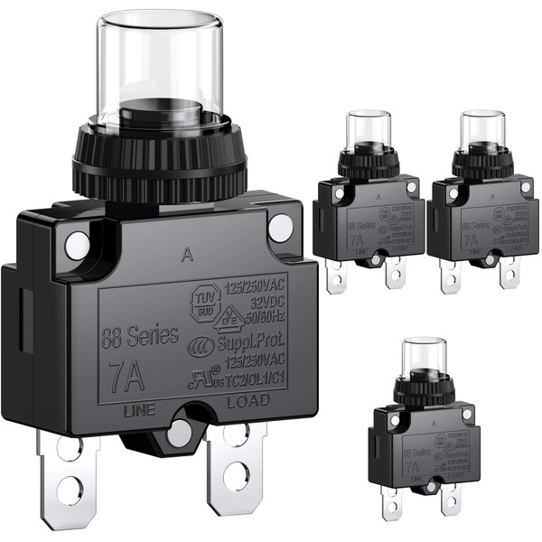 CLDIY 7A Circuit Breaker with Thermal Overload Protection, 88 Series