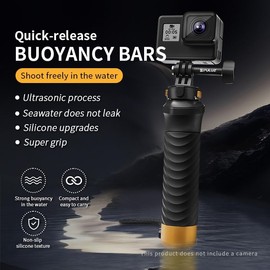 PULUZ Foating Handle Grip Waterproof Hand Grip Stick for Gopro Hero 13/12/11/10/ Max/insta360/DJI Osmo Action Cameras Underwater Monopod Floating Mount
