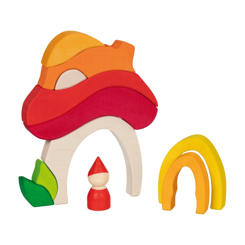goki Evolution 58359 Mushroom House Made of High-Quality Maple Wood