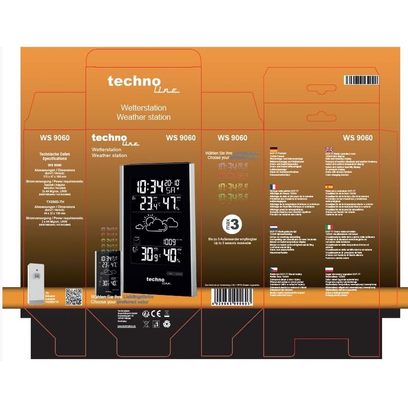 Technoline WS9060 with USB Connection for Charging Mobile Devices Weather
