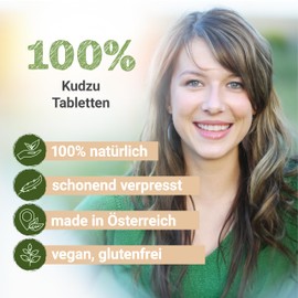 Kudzu Tablets 500 mg | 110 Tablets Pueraria lobata | Top Premium Quality from Austria | Vegan Tablets instead of Capsules without Additives