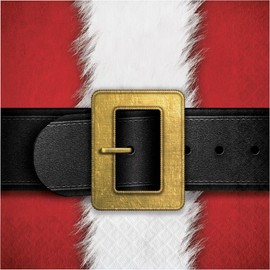 Party Creations Santa Theme Party Napkins - 32 Count | 2 packs of 16CT Luncheon Napkins | Decorative Winter Holiday Table Decor | Santa's Suit Design, 6.5'' x 6.5'', Red