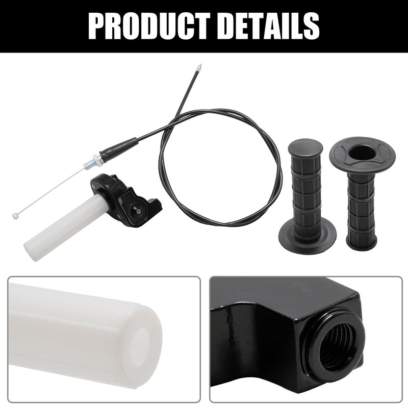 JUUDDENPARTS 7/8 inch Twist Throttle Grips with Cable, Motorcycle Throttle