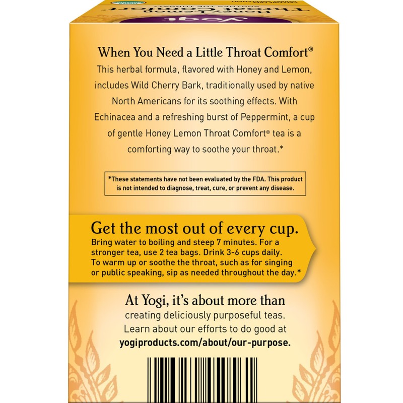 Yogi Tea - Honey Lemon Throat Comfort (6 Pack) -