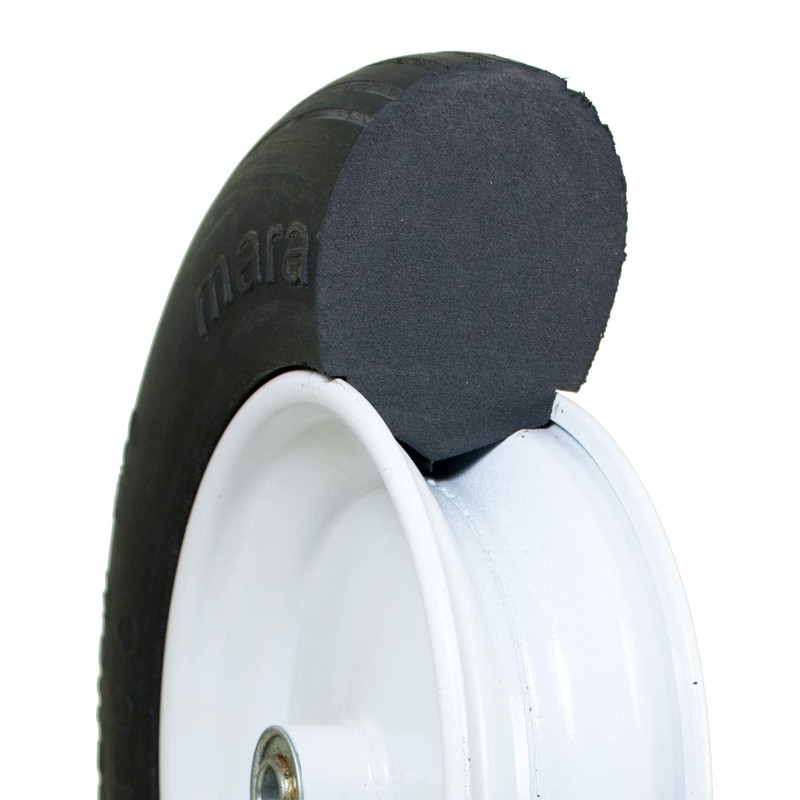 Universal Fit, Flat Free Wheelbarrow Tire and Wheel Assembly with