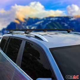 OMAC Roof Rack Cross Bars for Mini Cooper Countryman F60 2017-2024 Lockable 165Lbs Aluminium Black 2Pcs fits Cargo Carriers Kayak Canoe Bike Snowboard