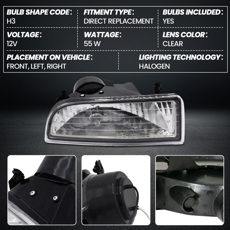 YLT AUTO A Pair of Front Bumper Running Fog Light